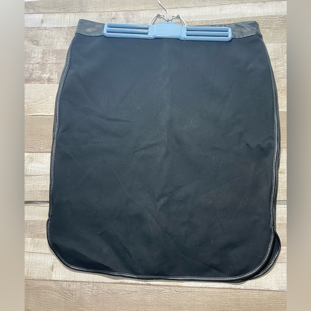 Loft size 12 black pencil skirt with faux leather trim